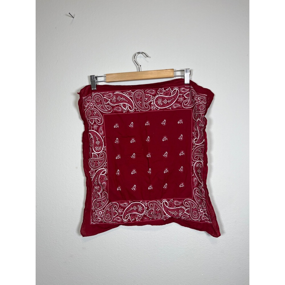 Vintage Red Paisley Bandana 100% Cotton Color Fast RN 13962 Unisex Scarf